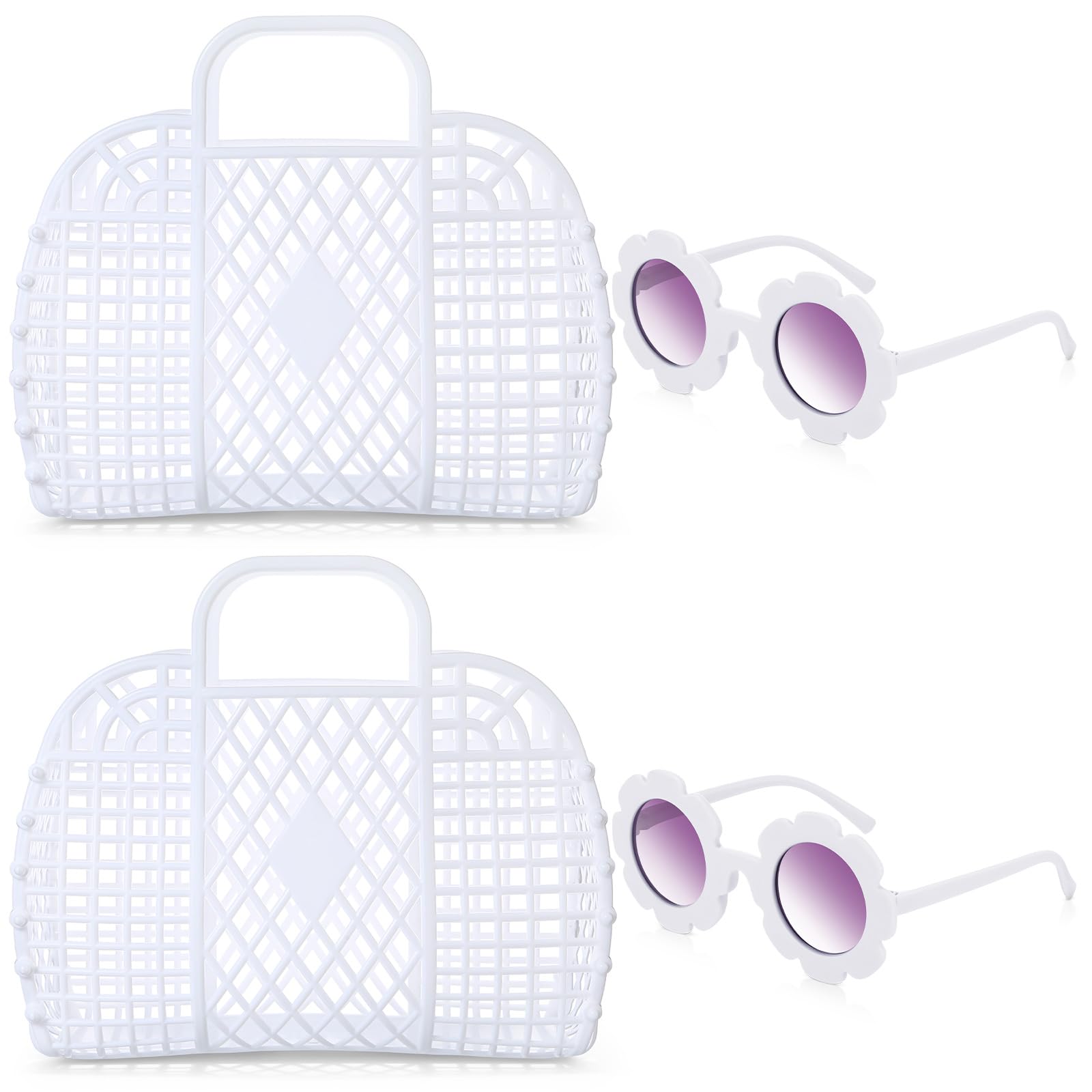 Amazon.com: Zubebe 4 Pcs Jelly Bags Reusable Tote Beach Handbag